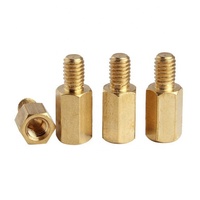 M2.5 Brass Hex Male Threaded Yellow Standoff Spacer Fasteners for Electronic Assembly Size M2.5*4+4-M2.5*40+6