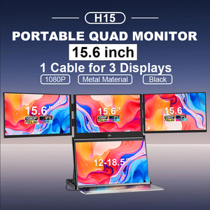 Triple Screen Laptop Extender 15.6 Inch FHD IPS 11-Position Adjustable Stand Single <b>USB</b>-C <b>Cable</b> for Three Displays - Product Image 2