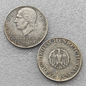 Monete Commemorative Antiche da 5 Mark Tedesche 1929-A,D,F, Regali, Decorazione per la Casa - Product Image 2