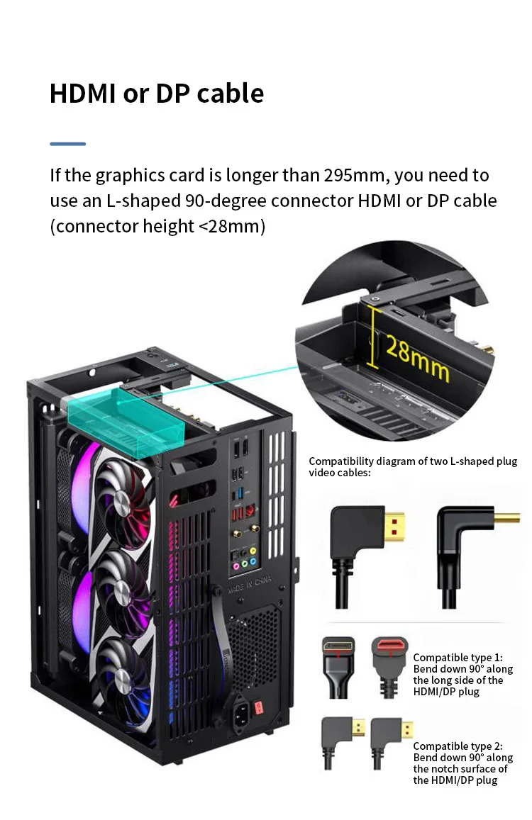 Jongsbo — châssis pour ordinateur de bureau droit VR3, Support de 240 à 280, avec refroidissement par eau, boîtier mini ITX, blanc