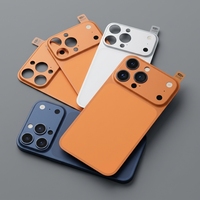 Protection intégrée de luxe pour iPhone 17, 16, 15 Pro, 17 Air, 14 – Film mat fin à effet peau avec grande fenêtre, application facile