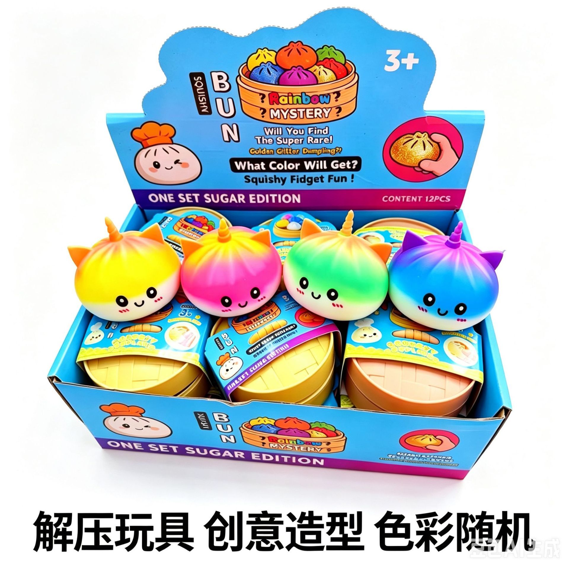 Chignon en argile flocon de neige licorne de 8,5 cm