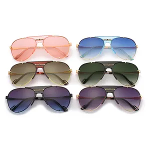 Color Mens Retro Oversized Black Trend Women Brand Men Uv400 Flat Top Luxury Bulk Sunglasses