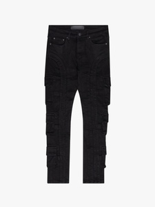 Jeans en denim pour homme HaiYao 2026, sur mesure, de haute qualité, noir délavé, coupe skinny, poches, streetwear, hip-hop, OEM ODM, Y2K, marque AM, coton - Product Image 1