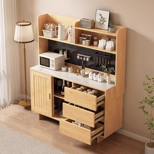 Solid Wood <b>Sideboard</b> With Pegboard 900mm Plus Multifunction Storage Cabinet For Living Room Kitchen Tea Cabinet - Product Image 1