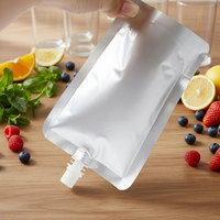 Pochette Doypack jetable en feuille d'aluminium anti-fuite et anti-humidité avec bec verseur pour le stockage de liquides alimentaires (lait, jus, sauces)
