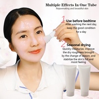 Mascarilla de Noche Herbal Iluminadora con Colágeno, Vitamina C y PDRN Sakura de 200g, Hidratante y Nutritiva, Vegana, en Tubo, Marca Privada OEM/ODM