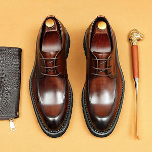 Nouvelles chaussures Oxford en cuir pour hommes avec empeignes en cuir, chaussures de ville formelles britanniques, chaussures de bureau décontractées, élégantes et tendance - Product Image 2