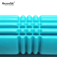 Rouleau en mousse EVA bleu personnalisé de 33 cm avec logo, pour massage des tissus profonds, idéal pour la gym, le fitness, le yoga et la relaxation musculaire