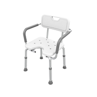 Chaise de douche durable avec accoudoirs semi-fermés robustes et siège de bain à découpe en U pour un lavage pratique en zone privée pour les seniors