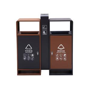 Contenedor <span class=keywords><strong>de</strong></span> <span class=keywords><strong>Basura</strong></span> Comercial, Contenedor <span class=keywords><strong>de</strong></span> Reciclaje <span class=keywords><strong>de</strong></span> Acero Inoxidable Metálico Grande, Contenedor <span class=keywords><strong>de</strong></span> <span class=keywords><strong>Basura</strong></span> <span class=keywords><strong>con</strong></span> 2 Compartimentos para Clasificación - Product Image 1