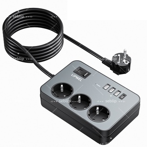 Enchufe de tira de alimentación de interruptor inteligente de la UE con 3 salidas y 4 puertos USB Salida de cable de extensión montable para uso hospitalario - Product Image 2