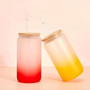 En stock : Verre transparent pour soda 12oz 16oz, Mug à bière pour sublimation, avec couvercle en bambou, pour vin, eau claire, jus, et verre à bière vierge - Product Image 4