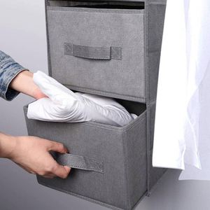 Closet Hanging <b>Shelves</b> Organizer, Collapsible Hanging Closet Organizer with Drawers for Sock, Clothes, Bra, Toys - Product Image 4