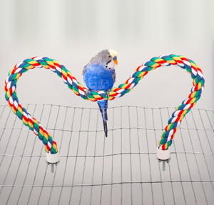 Percha de Cuerda en Forma de U para Loros, Soporte Elástico de Algodón Colorido para Escalar y Descansar Cómodamente, Columpio de Cuerda de Algodón Colorido para Pájaros - Product Image 6