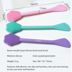 Brosse à spatule pour masque Facial, Logo personnalisé, brosse à masque Facial en Silicone à Double tête - Product Image 5