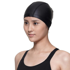 Bonnet de bain pour adultes, unisexe, grande taille, matériau PU, élastique, couleur unie, adapté à la natation et aux sports nautiques - Product Image 2