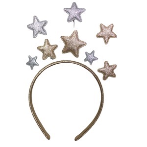 Serre-tête étoile pour enfants, bordure métallique argentée et dorée, accessoire de cheveux pour fête de Noël, coiffe unisexe - Product Image 4