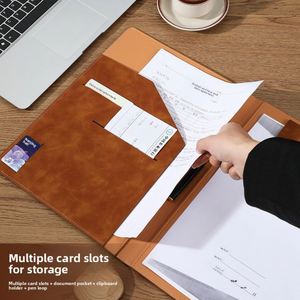 Custom Print Logo Multifunctional <b>A4</b> Corporate Conference Business Stationery <b>Folder</b> <b>Leather</b> Contract File <b>Folders</b> - Product Image 3