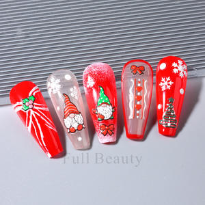 Vente flash : Nouvelle collection de Noël 5D, autocollants pour ongles en relief, design en plastique <span class=keywords><strong>2D</strong></span>, motif de renne et de flocon de neige, compatible avec l'art - Product Image 4