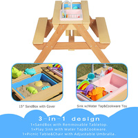Nouvel arrivage ensemble de banc de pique-nique pour activités des enfants, table de pique-nique pour enfants en plein air avec parapluie