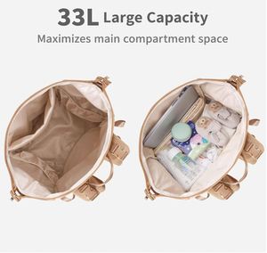 Sac à dos à langer en néoprène imperméable pour maman et papa avec matelas à langer, grand sac de voyage pour maternité - Product Image 4