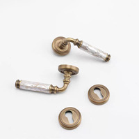 Offre Spéciale : Poignées et Serrures de Porte en Laiton Massif Style Antique Coquillage Naturel Européen, Poignée de Porte Double en Bronze Américain
