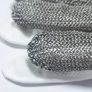 Level 9 Durable Guante De Acero Anticorte Butcher Gloves Stainless Steel Chainmail Cut Resistant Wire Mesh Gloves