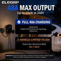 Chargeur mural pour véhicule électrique ELEGRP Tesla 48A niveau 2, station de recharge pour véhicule électrique câblée NACS, chargeur de véhicule électrique domestique, boîtier mural pour véhicule électrique