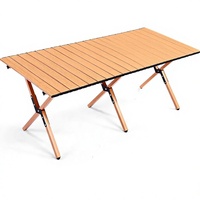 Table de camping pliante en aluminium, légère et portable, 472x236 pouces, installation facile, aucun outil nécessaire, sac de transport inclus
