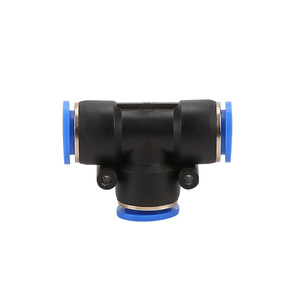 Raccord rapide en T en plastique PE-6/8/10/12/16 pour tuyaux flexibles, raccord rapide pneumatique, pièces pneumatiques - Product Image 1