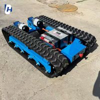 Plateforme de châssis à chenilles en caoutchouc miniature personnalisable avec train de roulement hydraulique et support de télécommande