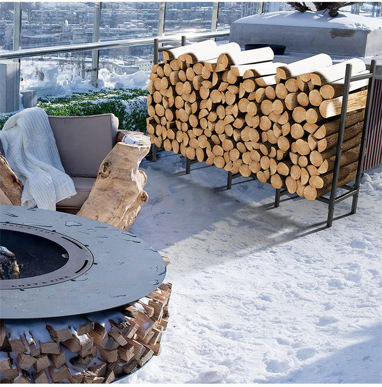 Detachable Firewood Rack Heavy-duty Indoor Outdoor Wood Storage Rack  Fireplace Wood Rack