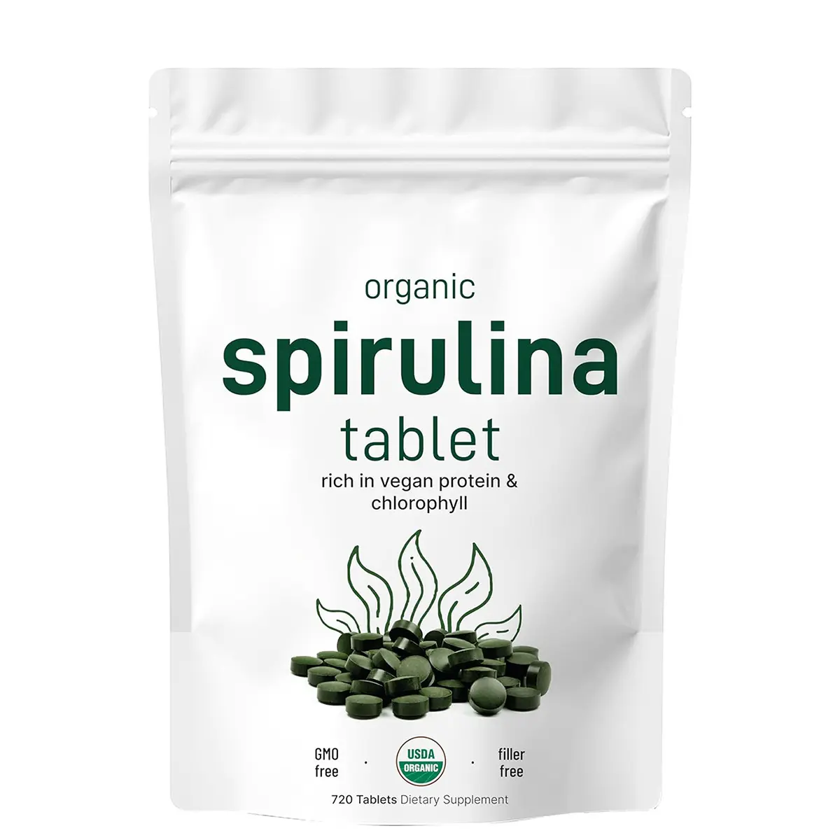OEM Spirulina Chlorella Supplement Supporting Immunity Slimming Organic Spirulina Tablets in Bulk
