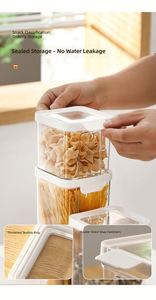 Clear PET Airtight <b>Storage</b> Containers Moisture Proof Stackable Plastic <b>Jars</b> <b>for</b> Cereal Grain Milk Powder Dry Food <b>Kitchen</b> - Product Image 2