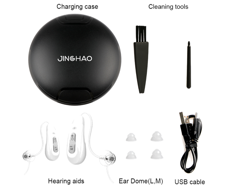 Audífonos JINGHAO JH-D59 BTE Bluetooth recargables para mayores