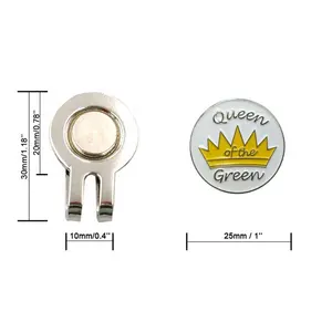 Crown Pattern Golf Ball Marker Magnetic Hat Clip Funny Gift Divot Tool Ball Marker Golf Accessories