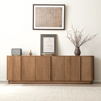RH MULHOLLAND Console 6 portes en bois massif Buffet moderne Portes verticales Socle large Salle à manger écologique et durable