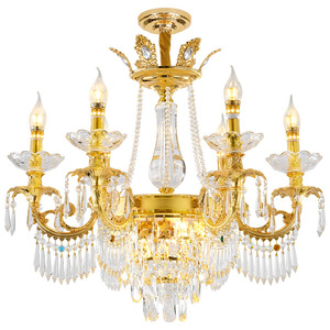 European Style Crystal Chandelier Multi Head E14 LED Round <b>Ceiling</b> <b>Light</b> For Living Room Bedroom Dining Room - Product Image 4