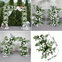 Arche florale en soie rouge bordeaux 2m 2.4m, arche de fleurs artificielles, motifs floraux variés, décoration de mariage en plein air, résistante aux intempéries