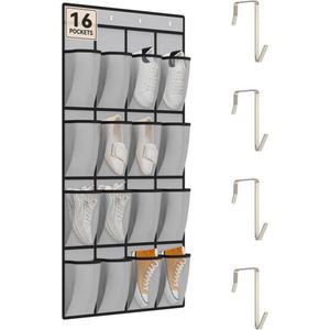 Heavy-Duty 16 Large Breathable Pockets Over Door <b>Shoe</b> Rack, for Entryway Closet & Bedroom Storage Organization - Product Image 1
