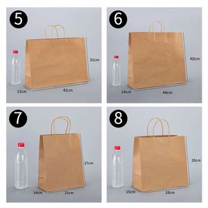 ZJPACK Classic Custom Screen Printing Kraft Paper <b>Bag</b> Biodegradable Food Takeaway Shopping <b>Bag</b> with Twisted Handle for Sushi - Product Image 6