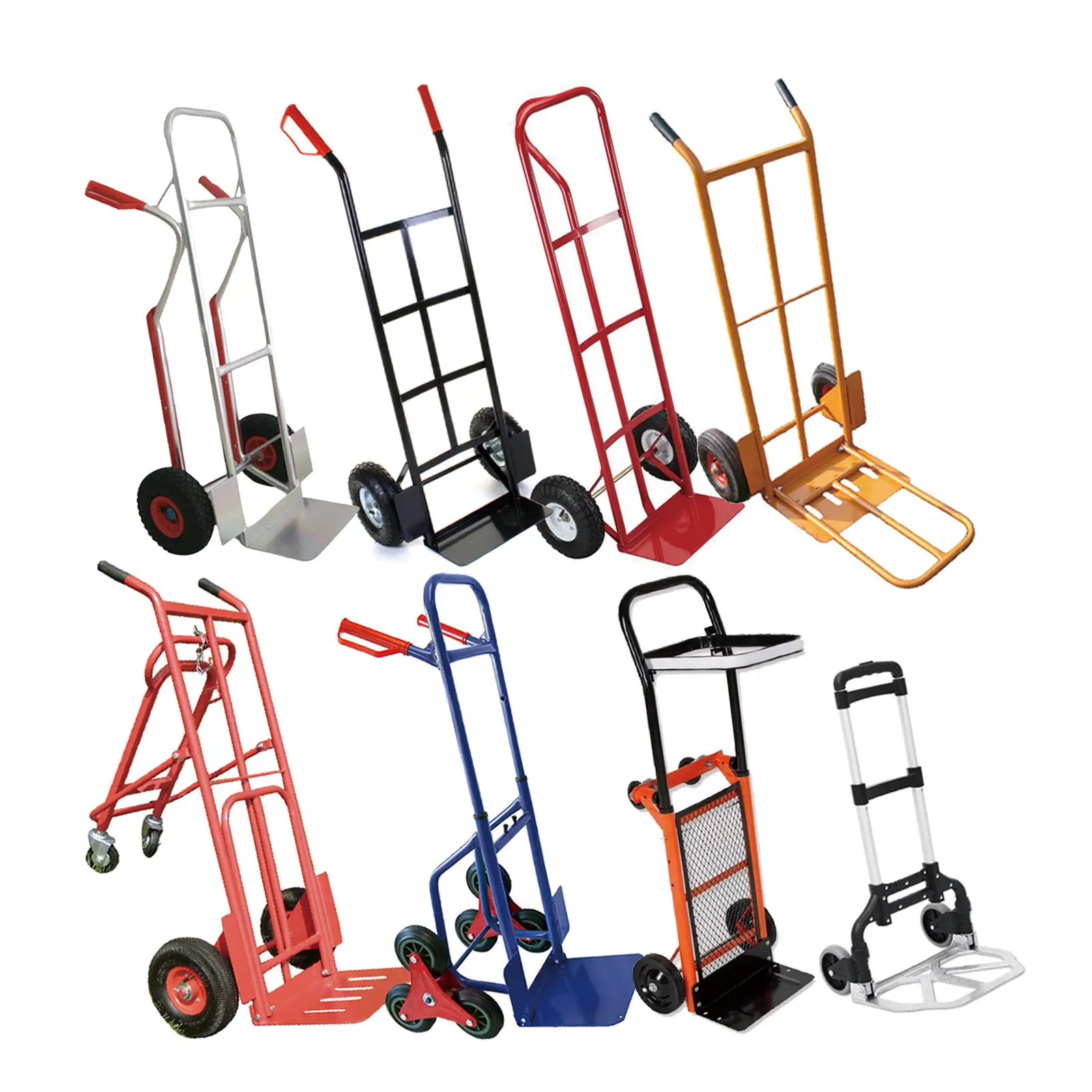 Heavy Duty Hand Truck Trolley Cart  Metal Steel Hand Truck with Two Wheels  for Warehouse Industrial Gas Cylinder