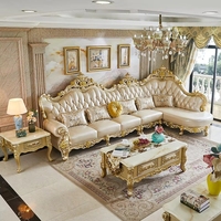 Europäischer Stil Sofa Retro Royal Set Wohnzimmer-Couch Hochzeitsstuhl Französische Esszimmerstühle