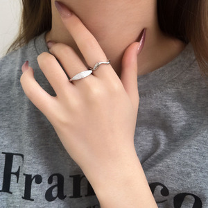 Sterling Silver <b>Ring</b> For Women Geometric Design Brushed Finish Everyday Wear - Product Image 3