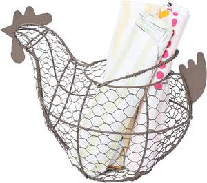 Keranjang telur kawat ayam antik pedesaan, dengan pegangan untuk pemegang telur buah dan dapur ruang tamu dekorasi Ayam Jantan, koleksi - Product Image 3