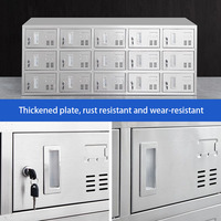 Armoire de rangement extérieure en acier inoxydable vérifiée, étanche et verrouillable, pour personnel de salle de sport, unité robuste et sécurisée