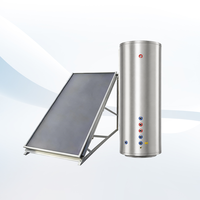 Système de chauffe-eau solaire à plaque plate pressurisé 300L, directement de l'usine OEM/ODM, pour usage extérieur et hôtelier, eau chaude domestique
