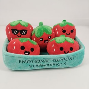 Fraises d'Émotion en Peluche Douces et Moelleuses, Jouets à Pousser, Excellent Cadeau pour <span class=keywords><strong>les</strong></span> Proches de Tous Âges, Comprend 5 Peluches Géantes - Product Image 1
