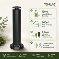 Diffuseur de parfum ultrasonique en métal 120 ml, compatible Bluetooth, à activation tactile, triple contrôle, USB-C, batterie, pour hôtel, spa, maison